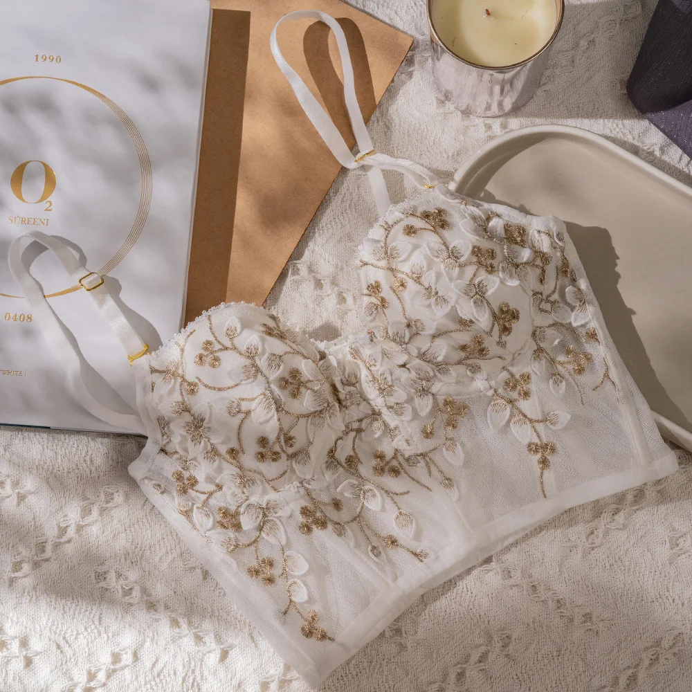 Embroidery Lace Steel Rubber Bone French Little Lady Sexy Cute Europe and America