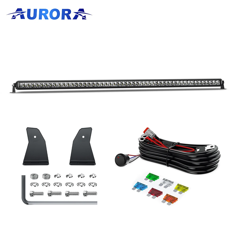 AURORA Patent USA Designed Screwless 52 inch Lighting Super Bright LED Light Bar Slim Led Light Bar 50 inch Truck Offroad