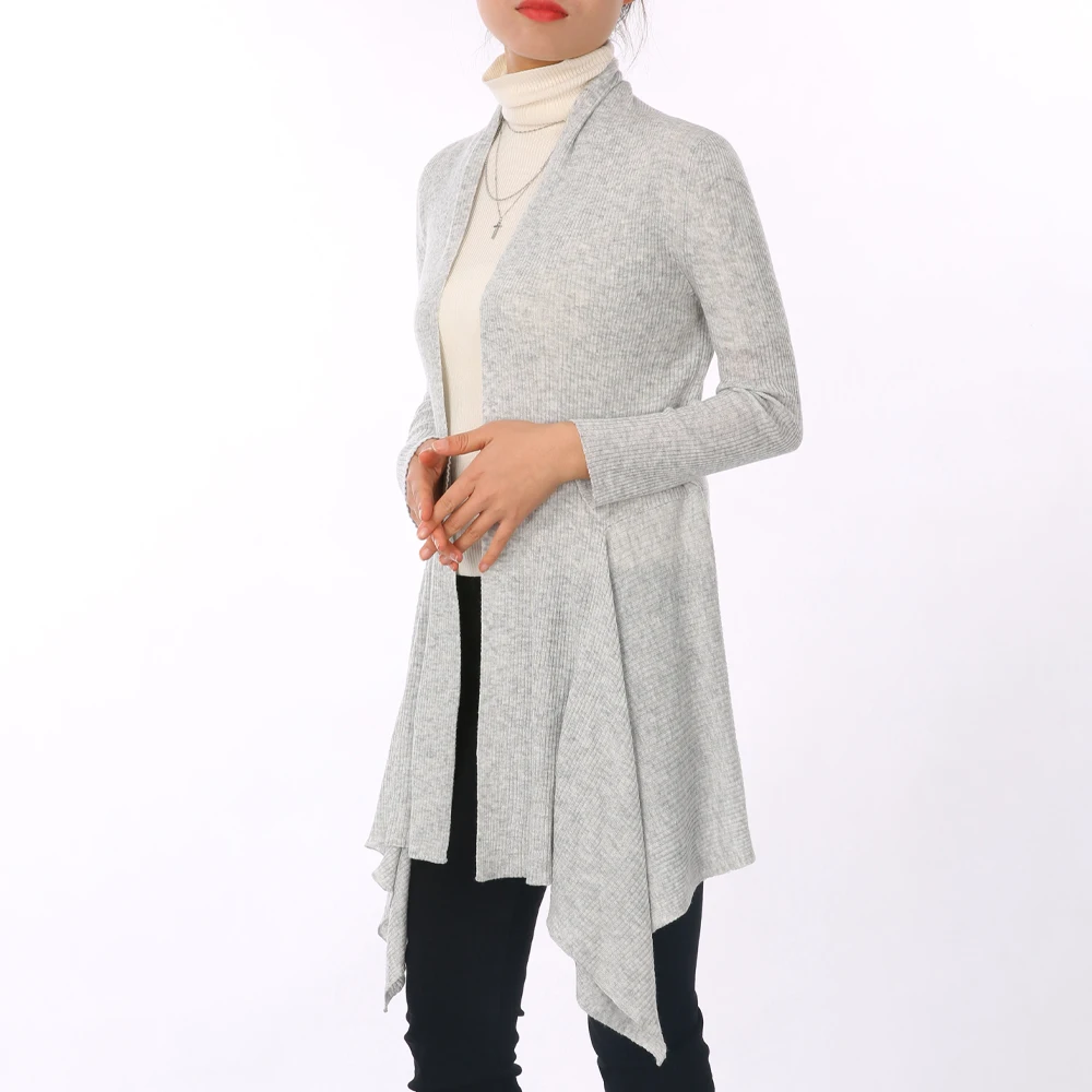 Women Knitted Cardigan Sweater Coat Classic Long Sleeve Waterfall Cardigan Sweater of Knit