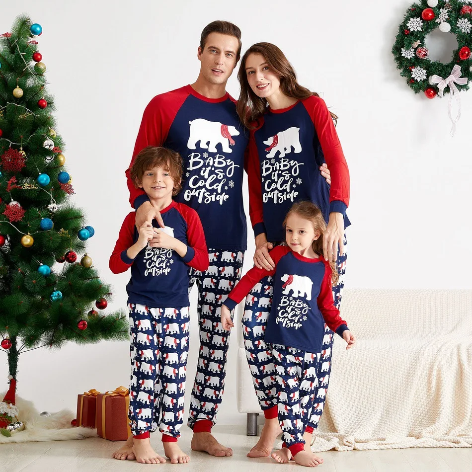 Wholesale Family Matching Sleepwear Cotton 2 Piece Set Kids Christmas Pajamas Christmas Pajamas Family Family Christmas Pajamas