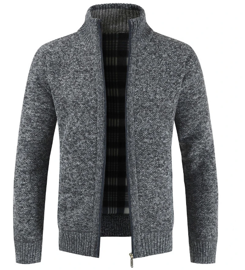Sidiou Group толстые кашемировые вязаные мужские свитера, кардиган, Осенний вязаный свитер на молнии для мужчин