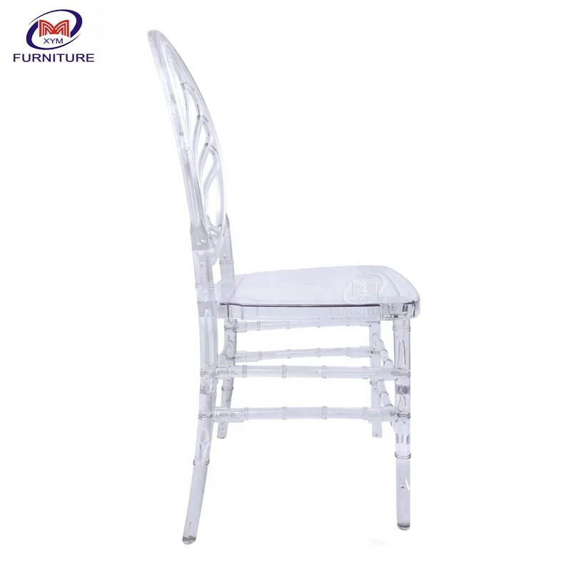 Latest polycarbonate round back chiavari wedding acrylic transparent resin peacock chairs event