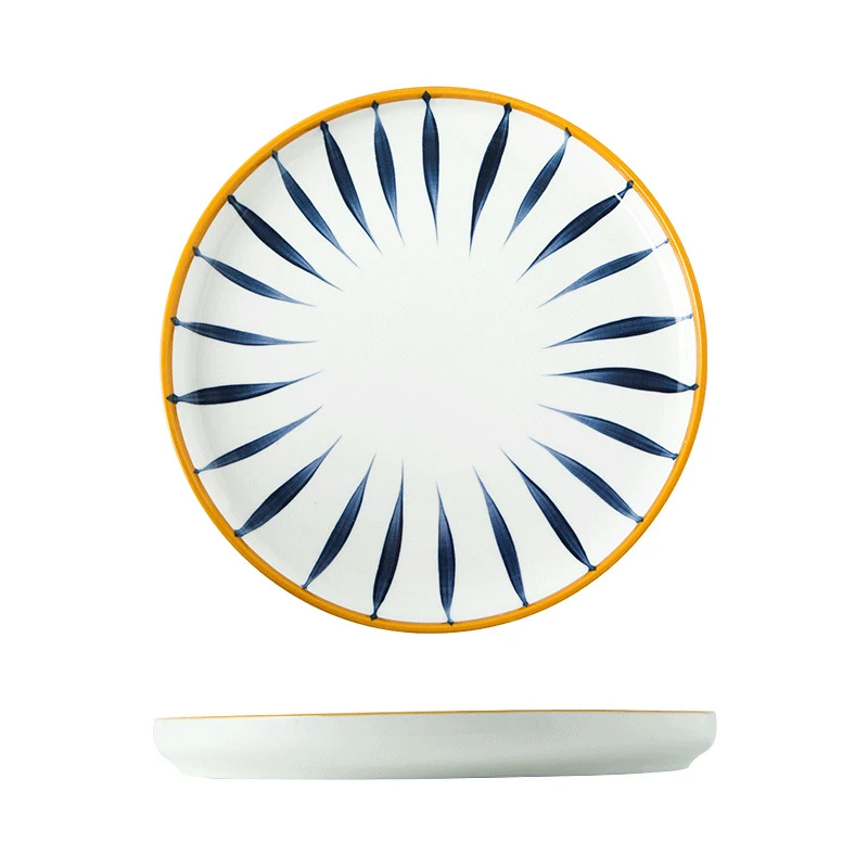 High quality hand painted plate 8 inch ceramic plate restaurant plates dish