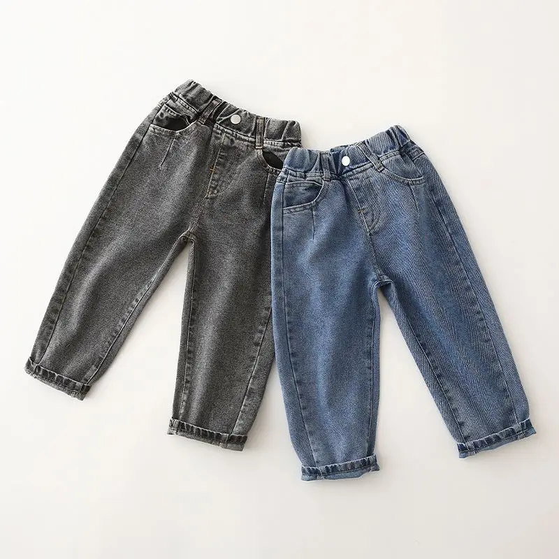 
lyc-4213 Autumn Spring Baby Boys Jeans Pants Kids Clothes Cotton Casual Children Trousers Denim Boys Clothes 2-8Year 