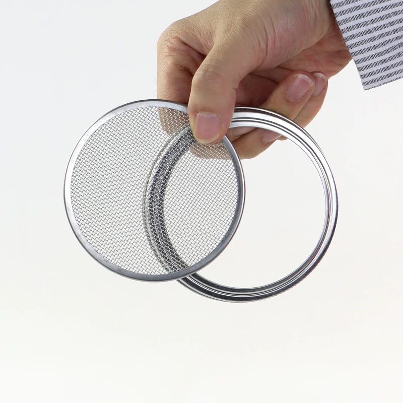 Stainless Steel Bean Broccoli Seed Sprouting Mesh Mason Jar Sprouting Lid for Wide Mouth Mason Jar