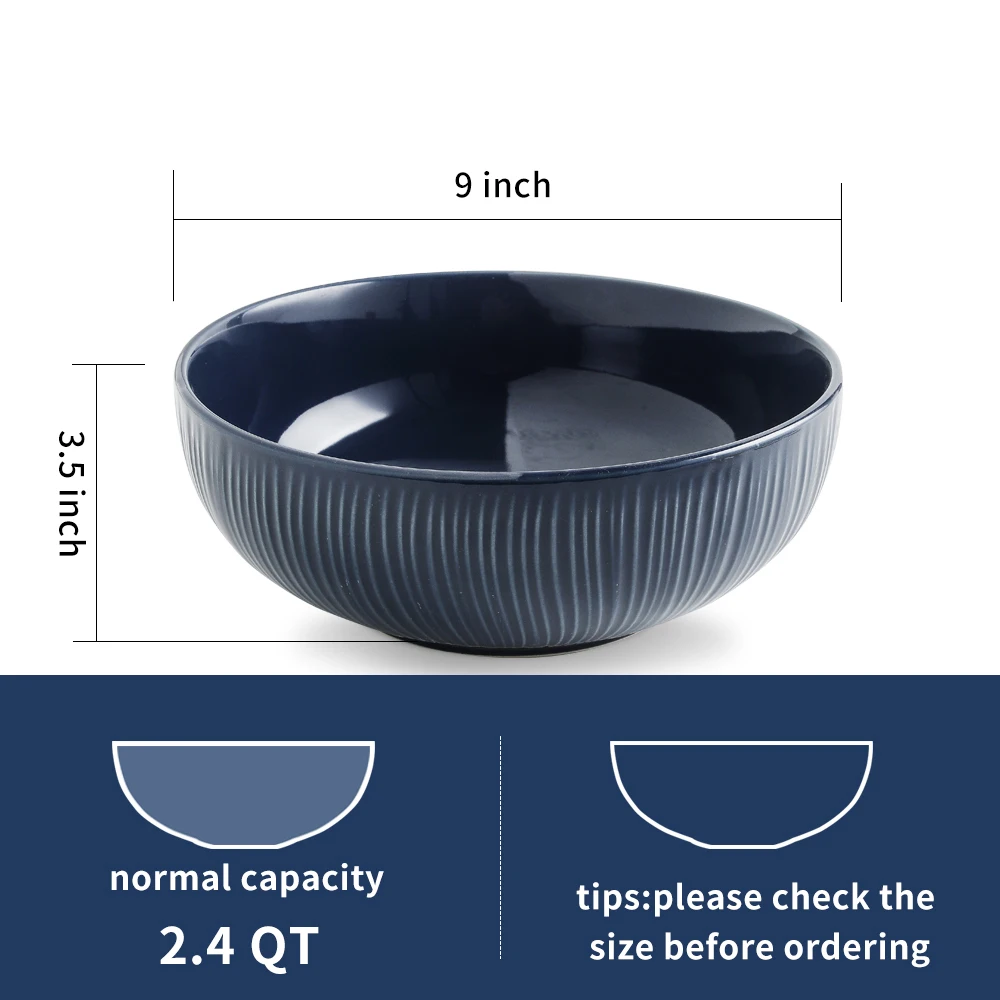 High Quality Ceramic Serving Bowls Ramen Bowl Salad Mixing Bowl In Microwave For Cooking