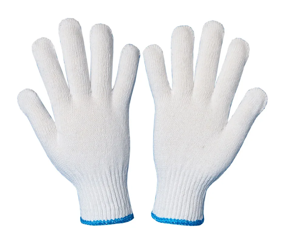 hot sell  gray and white mixed cotton working gloves hand protective cotton gloves for brazil market