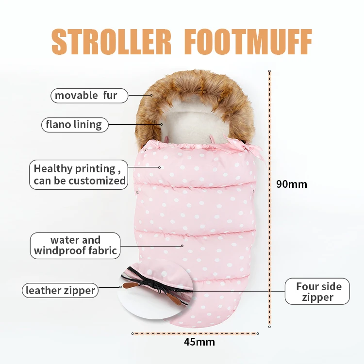 High Quality hot sale wholesale Pram baby footmuff stroller sleeping bag winter buggy footmuff for stroller or car seat