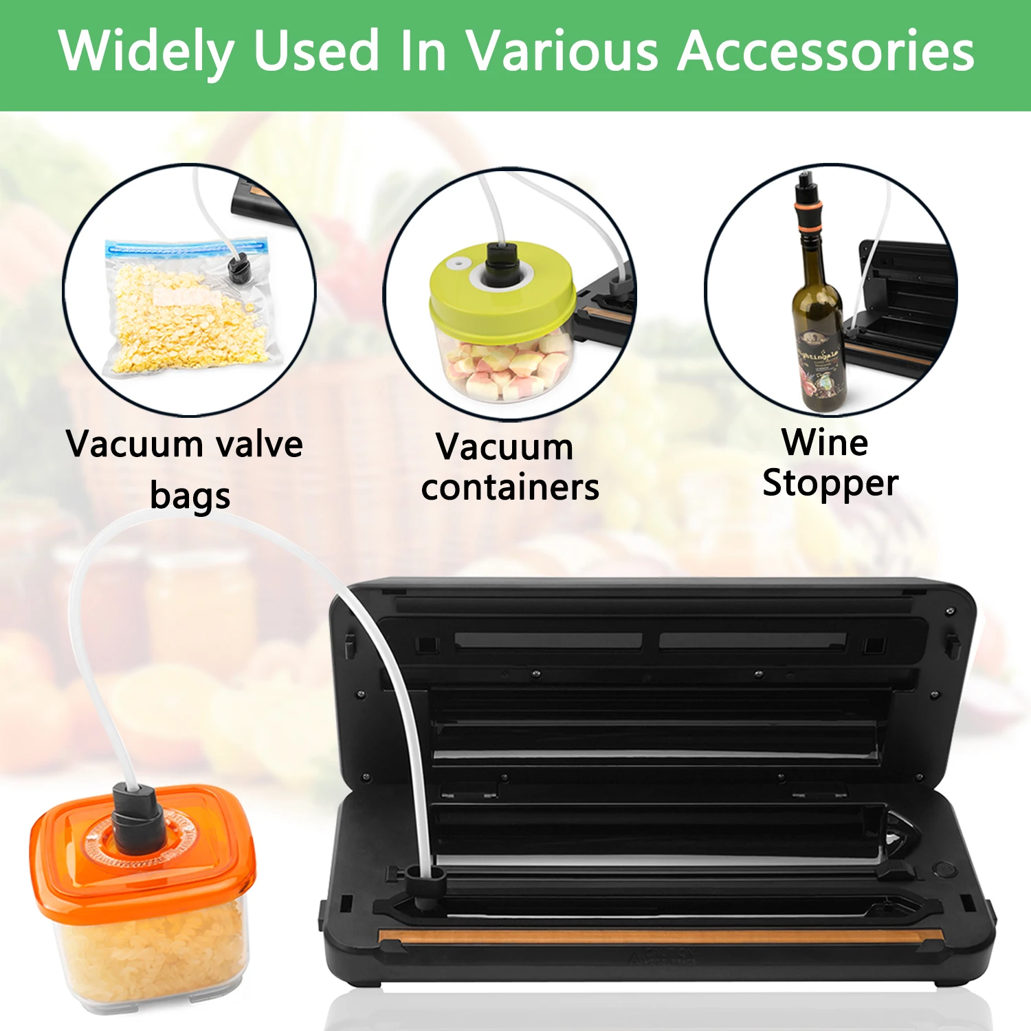 Super Powerful Electric Food Vacuum Sealer Stainless Steel for Household Use Extends Lifespan of Food Five Times