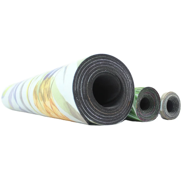 2024 NEW MSR MS209 Factory Custom logo printed travel yoga mat foldable natural rubber suede yoga mat