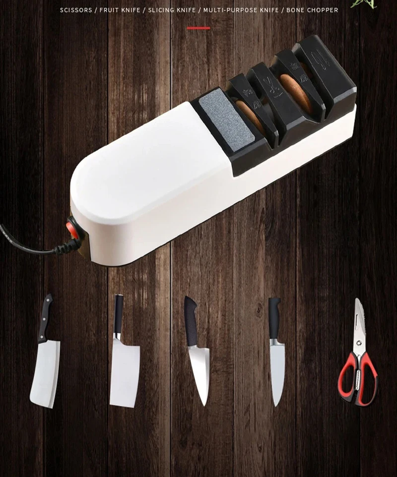 4 in 1 USB Charging Logo Custom Electric Knife Sharpening Machine Electric Knife Sharpener