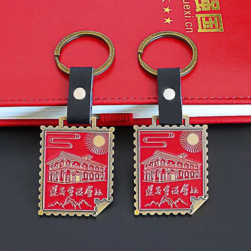 Chinese Style Keychain New Design Historical Building Zodiac Custom Metal Keychain