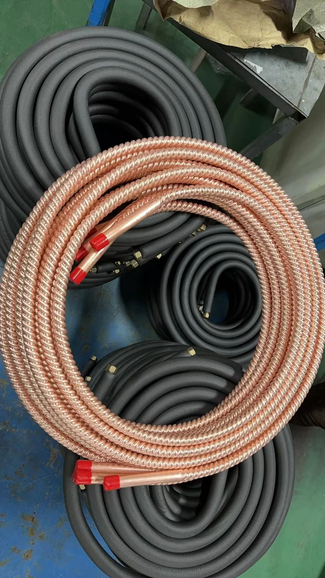 1/4 inch  3/8 inch customized size length Copper Corrugated Tube For Refrigerator