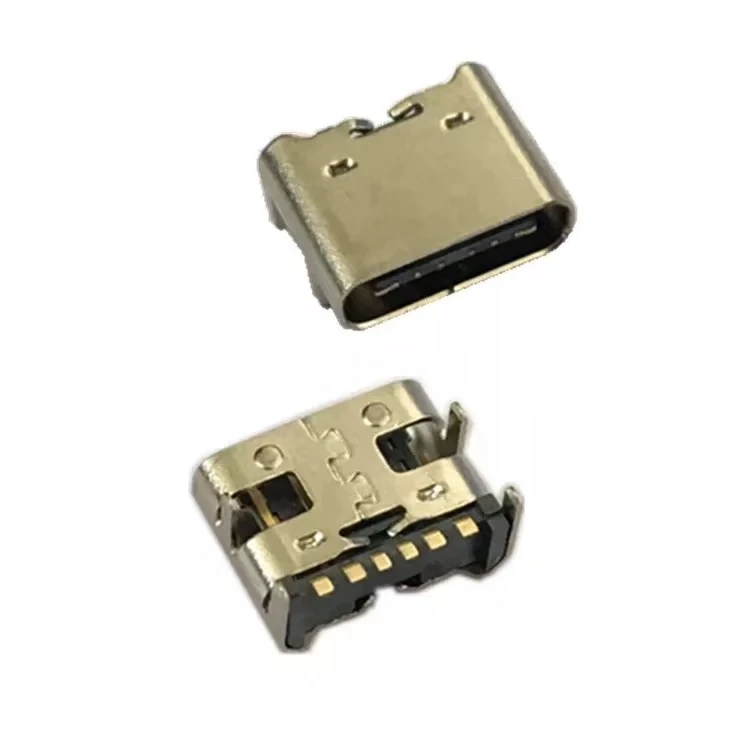 Copper shell USB Adapter TYPE C 6Pin female SMT connector  socket