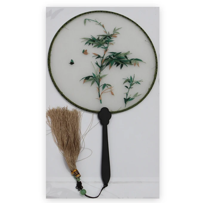 Shu Embroidery Double-sided embroidery fan-Bamboo Chinese Intangible Cultural Heritage