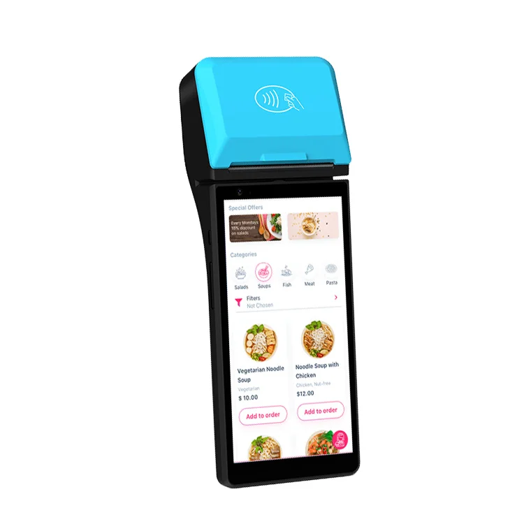 Z500 Android 11 Портативный 4G EFT POS терминал с принтером сканер штрих-кодов NFC
