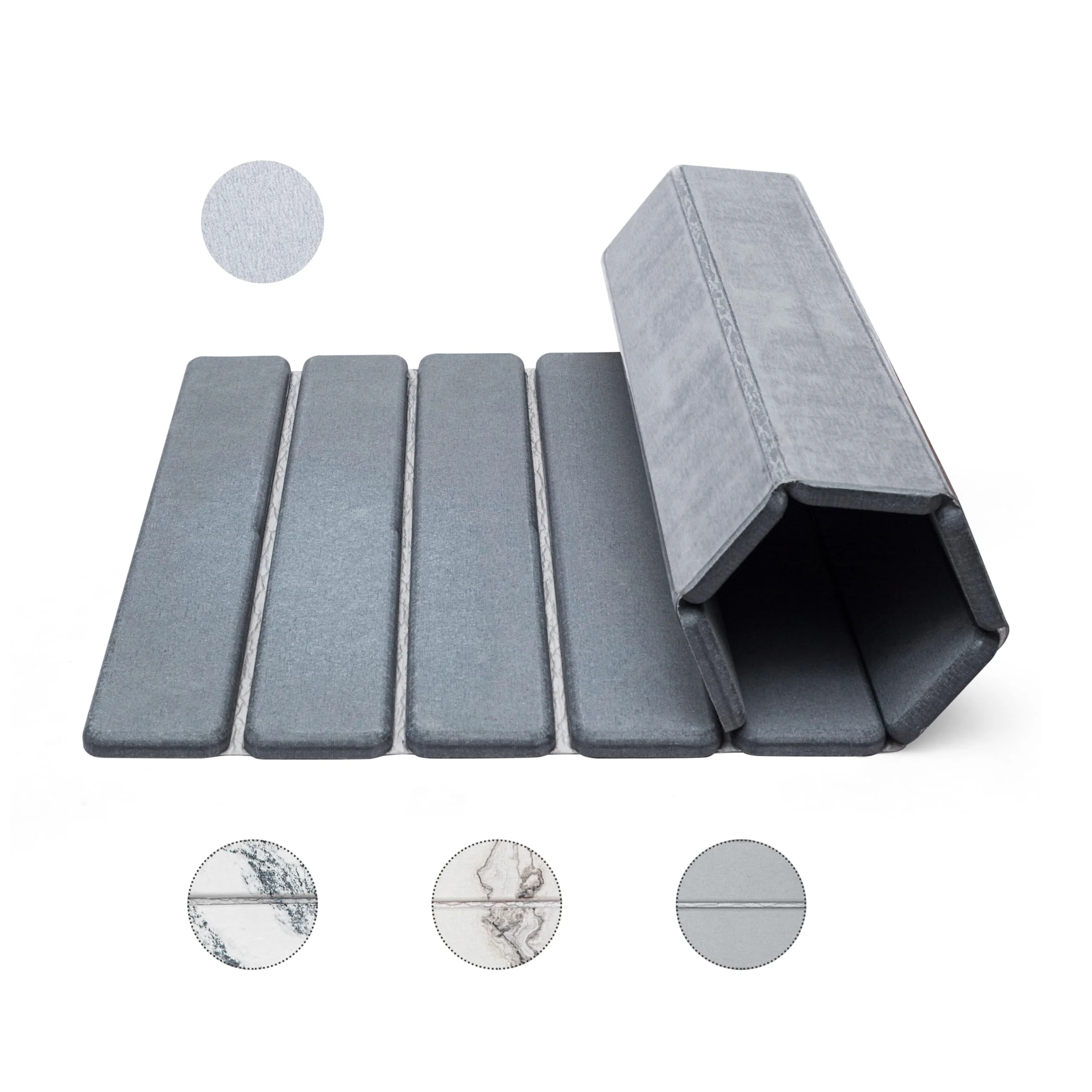 Foldable Fast Water Drying Super Absorbent Non-Slip Diatomaceous Diatomite Earth Bath Mats Stone Bath Mat for Bathroom