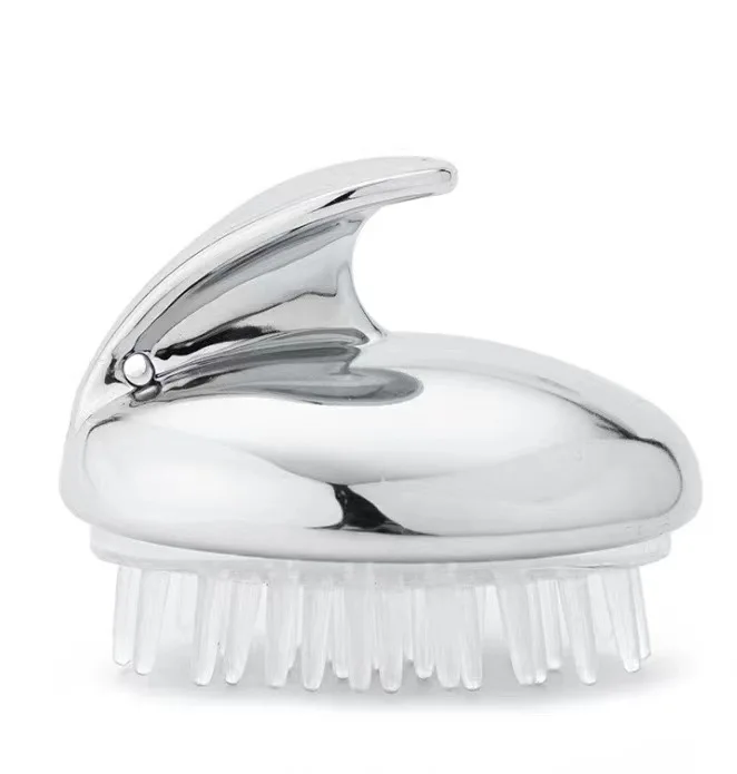 Electroplated Silica Gel Shampoo Brush,Soft Silicone Scalp Massager Hair Scrubber, Manual Scalp Care Head Massage Comb Scrubber.