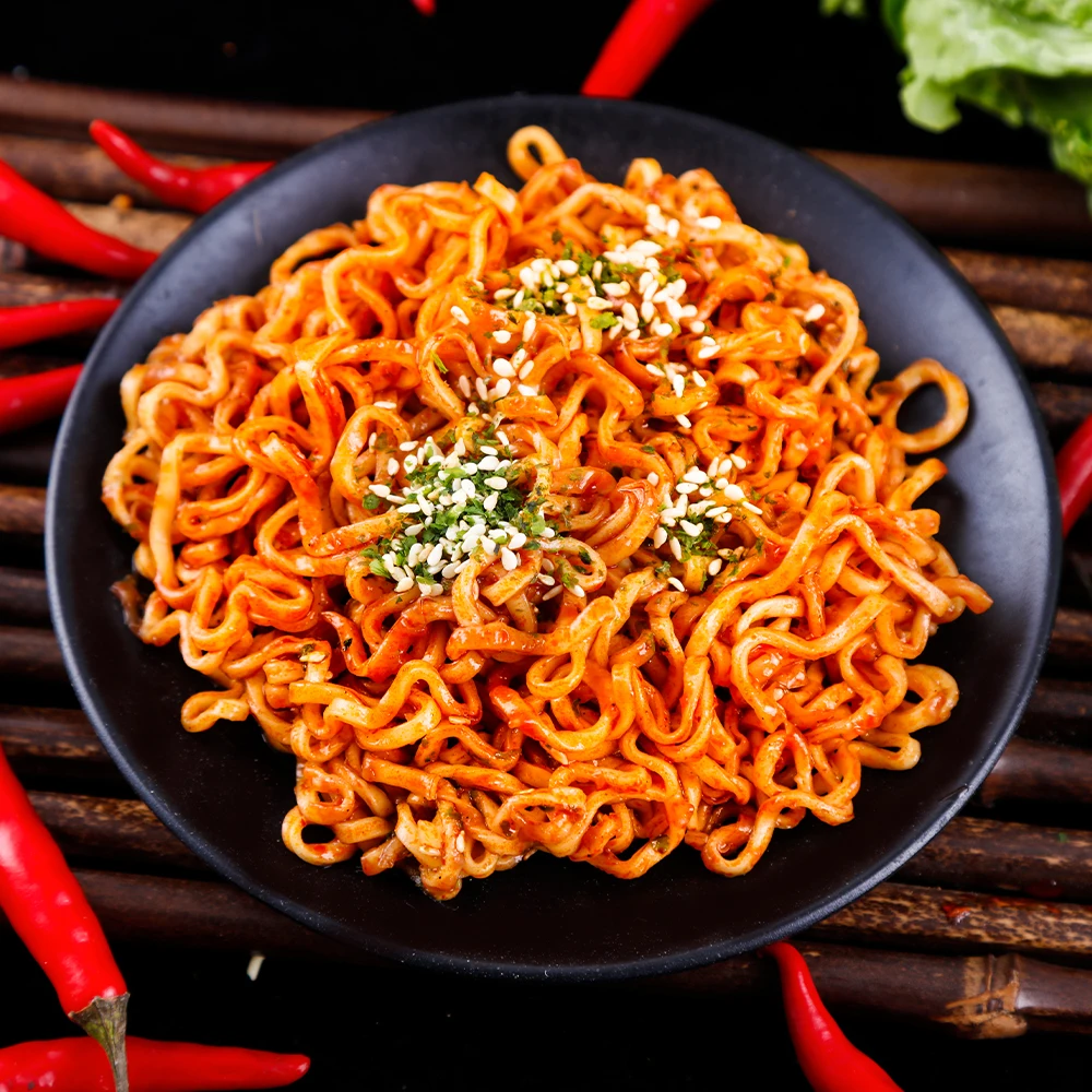 Halal-certified Chicken Spicy Fried Instant Noodles in Bulk Low-Fat Low-Carb Wheat Flour Cream Cheese Flavor Packaged in Box Bag