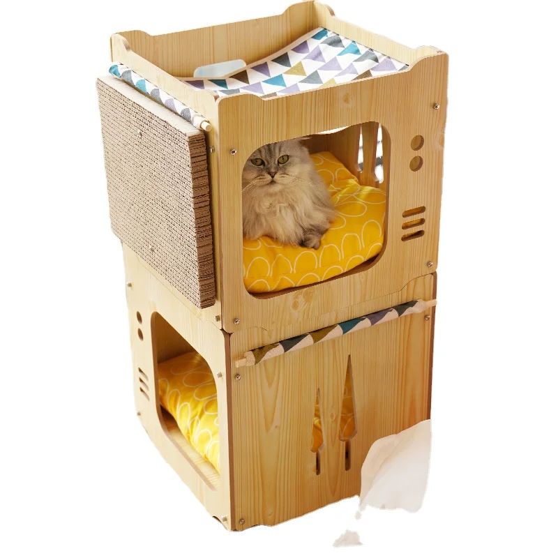 Cross-border factory direct sales cat hammock cat climbing frame closed cat litter