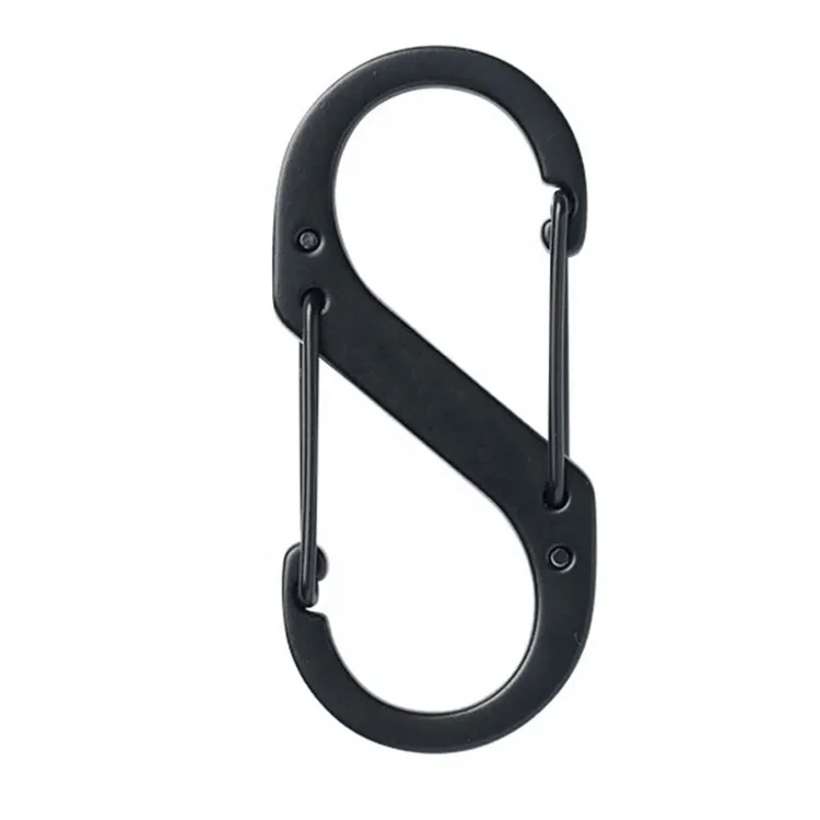 Customized Laser Engraved Logo Aluminum Alloy 5# S Shaped Carabiner