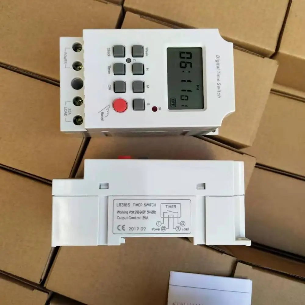  CE RoHS 220V 230V 250V 25A ежедневный программируемый цифровой таймер Seconnds
