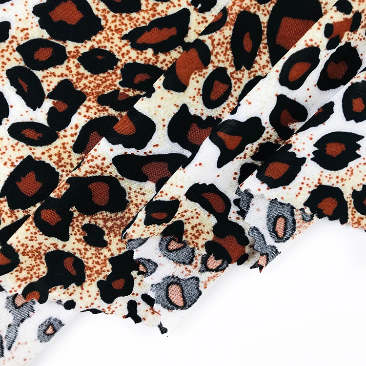shaoxing esse 95%T 5%elastane animal printed knitted FDY fabric for garment