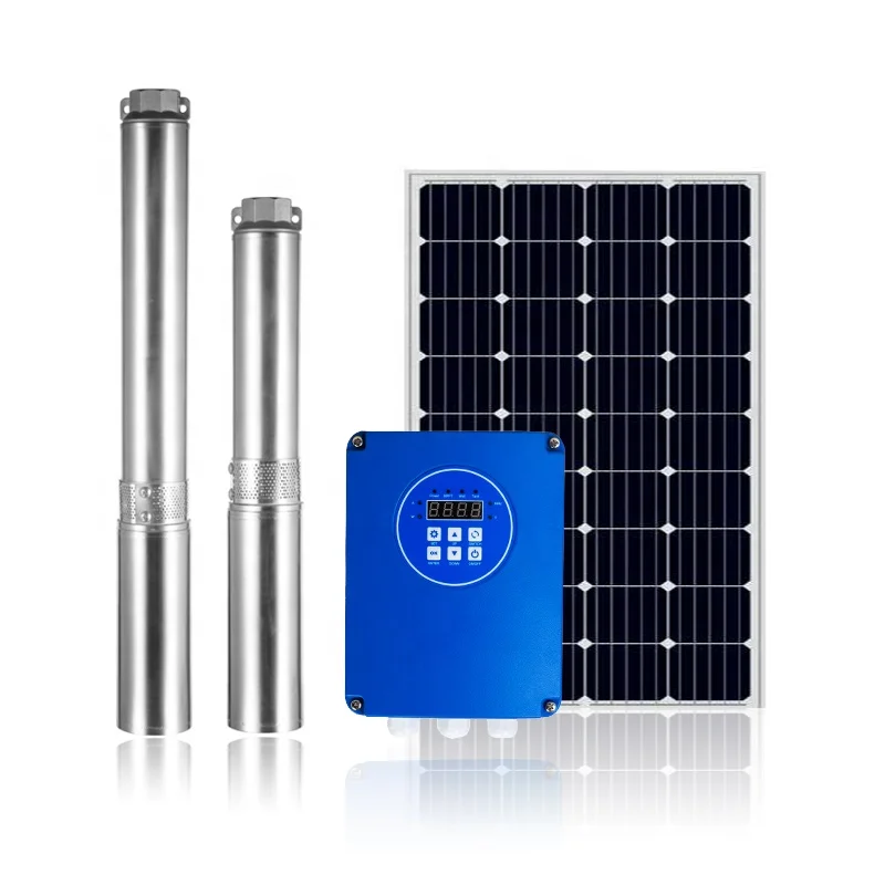 370W 500W 750W Solar Water Pump DC 24V 48V 60V Submersible Well Pump With MPPT Built-in Controller