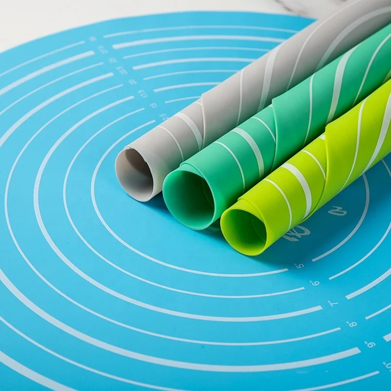 Round Food Grade Silicone Kneading Pad Thickened Large Non Slip Rolling Pad And Non Stick Baking Pad With Scale