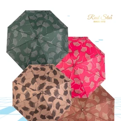 RST light small travel  wholesale ladies folding leaves printing 5 fold mini umbrella