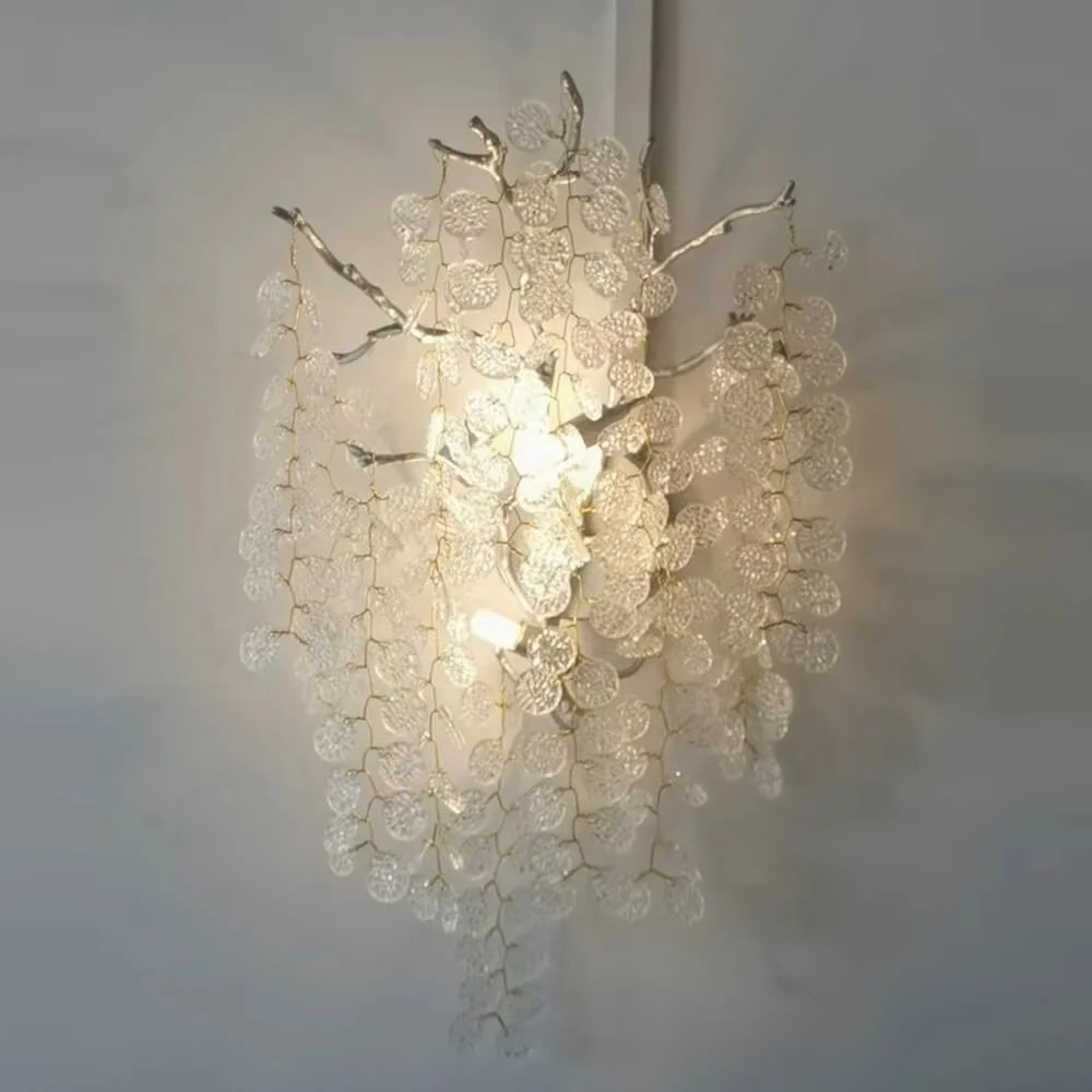 Luxury K9 Gold Crystal Wall Sconces Modern Interior Led Wall Lamps