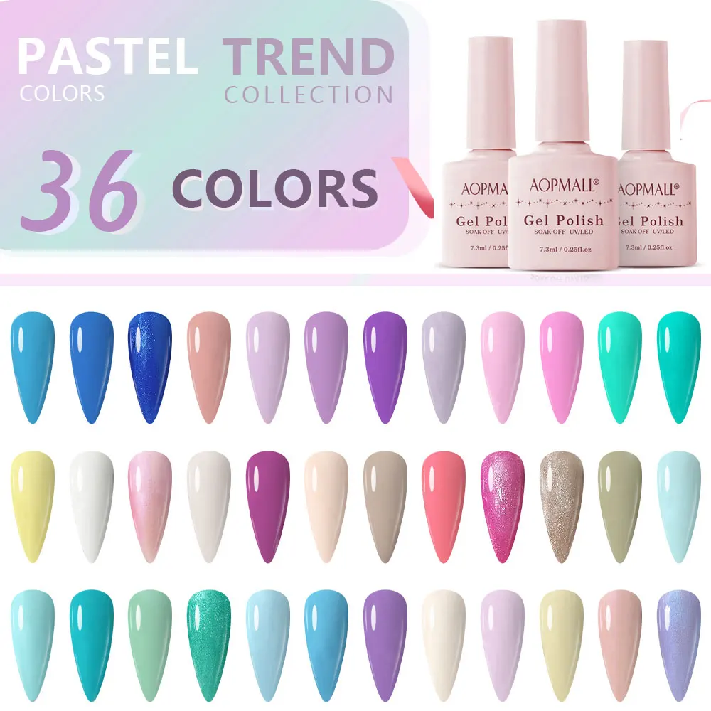 AOPMALL Professional Manufacturer Nail Supplier Uv Gel High Pigment Gel Polish Collection Set