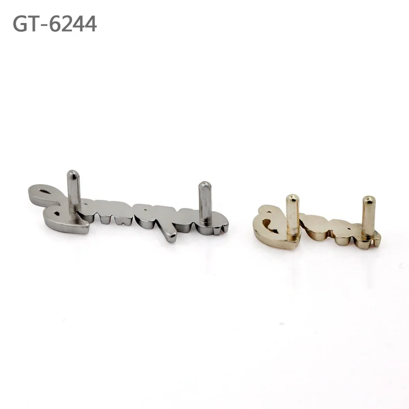 New design Custom Nickel metal letters brand logo for bags,small metal alphabet letters for handbags