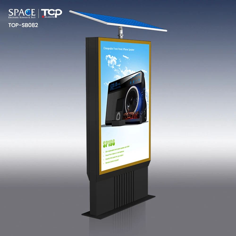 Outdoor Scrolling Light Box Advertising with LED Display Solar Power Light Boxes