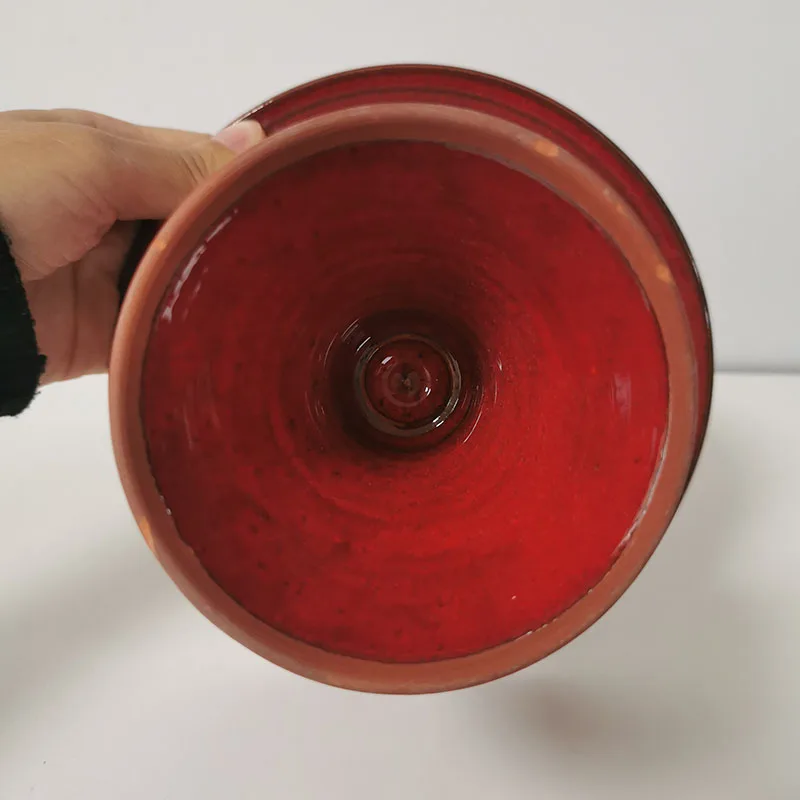 Large Vintage Red Footed Pottery Wax Melt Bowl Terracotta Personalized Oil Burner