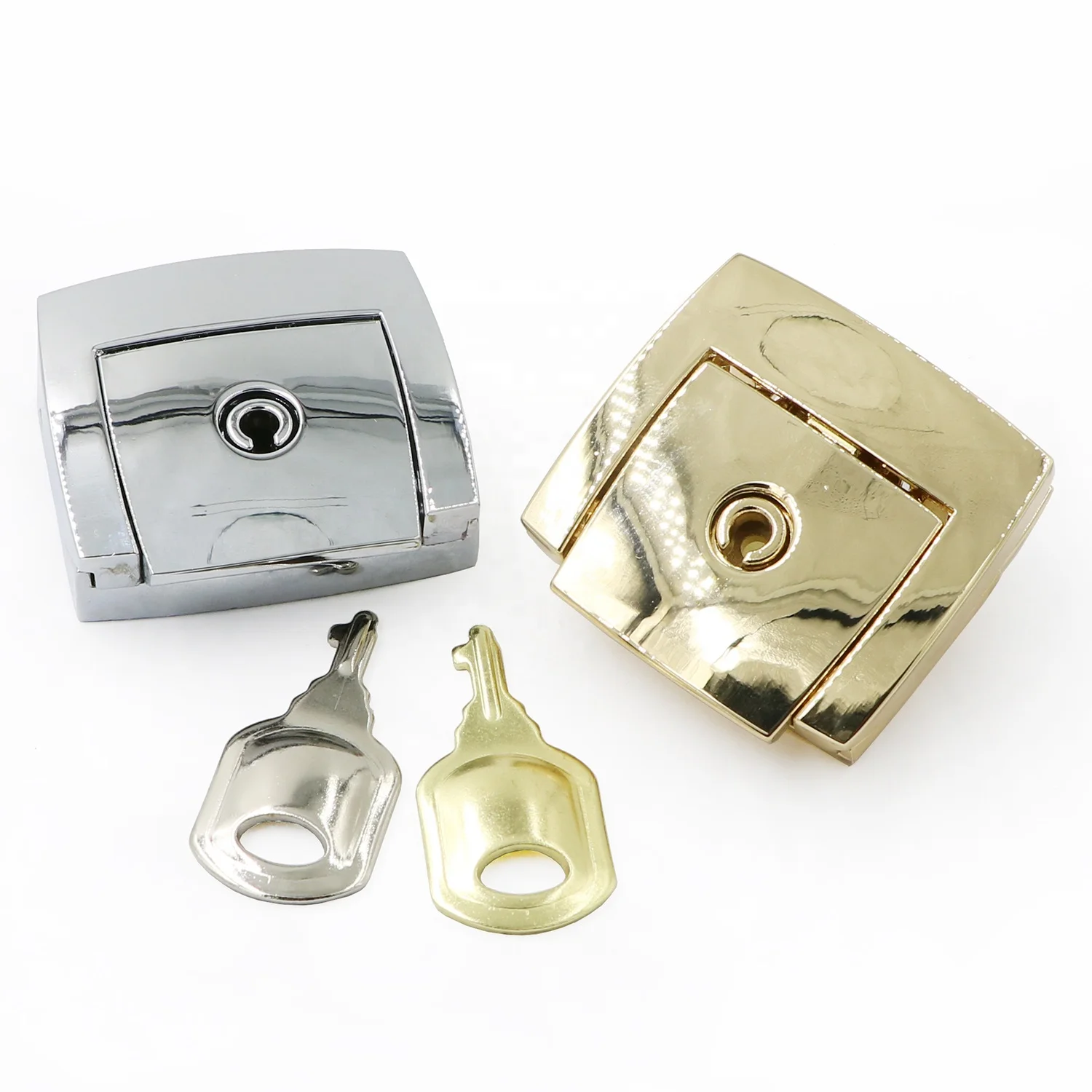 8014 zinc alloy gilded bright wooden case lock fashion jewelry box security lock with key safe lock