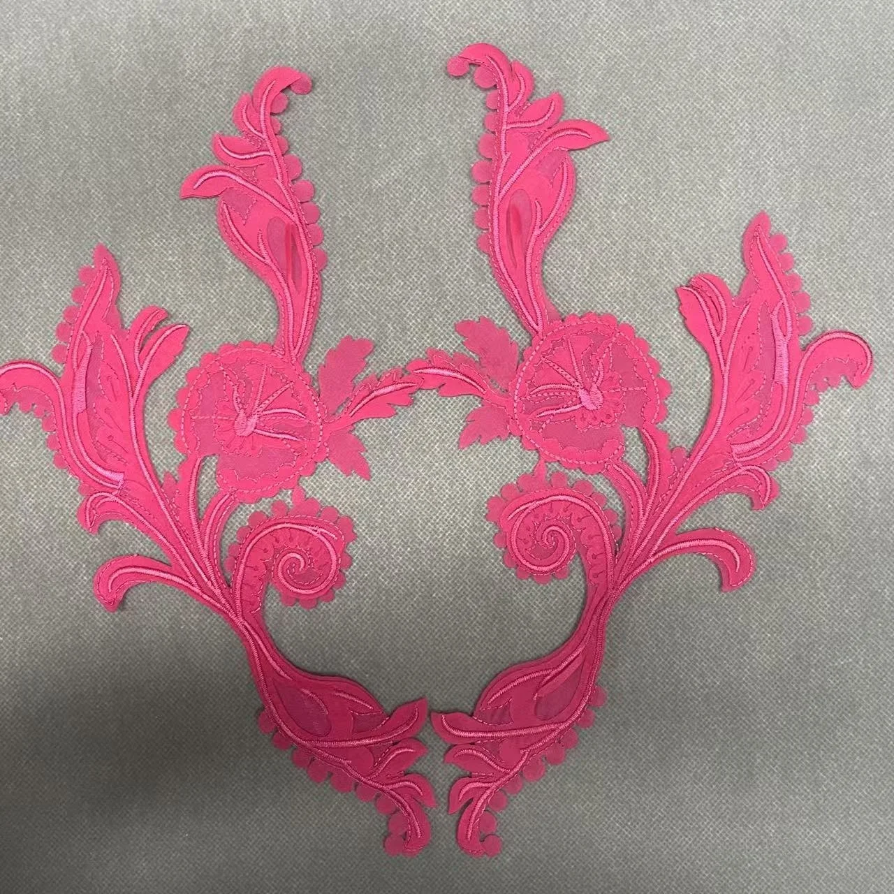 ZSY Custom flower Shape accessories Applique guipure Lace Fabric Pair Patch For DIY