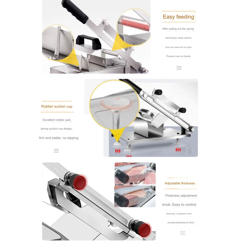 New multifunctional bacon slicing machine manual meat slicer for Home & Restaurant