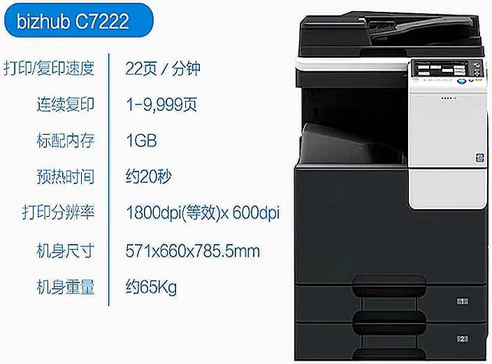 Factory Sell For KONICA MINOLTA bizhub C7222 multifunction copier