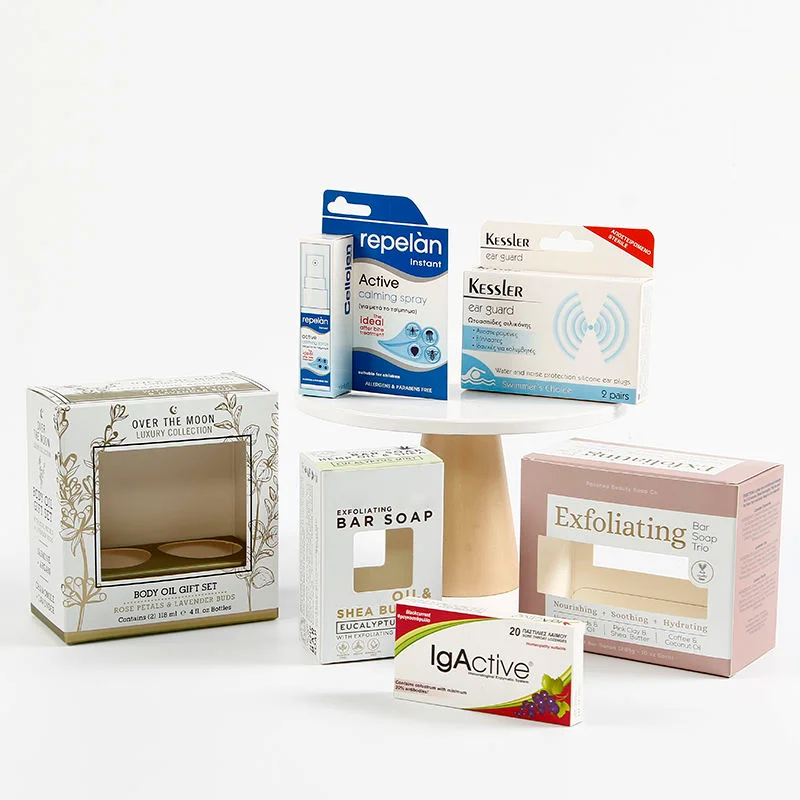 wholesale small white folding paper box high quality medical cosmetics various shapes packaging medical paper box customization