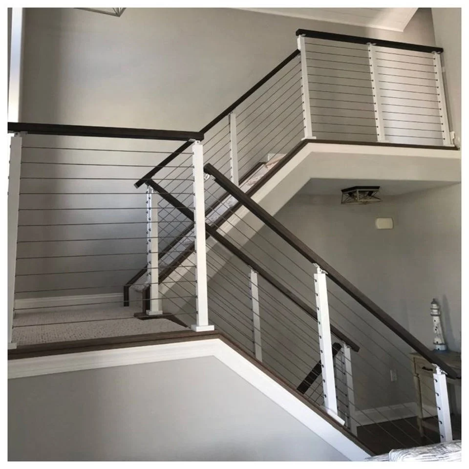 EKOO Factory Direct Sale Easy To Install Stainless Wire Top Mounted Cable Railing Stair Balustrade