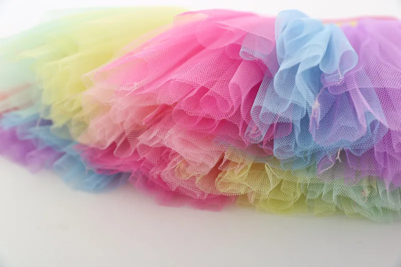 Girls rainbow tutu skirt designed tulle skirt for kids Birthday wedding party clothes costume Skirt