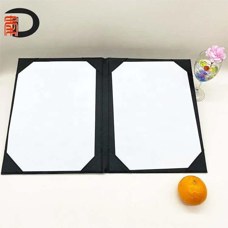 Custom PU Leather A5 A4 Menu Covers Holders Restaurant Hotel Bill Folder For Protection