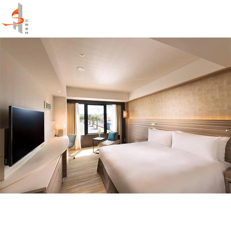 Sanhe Customized Hot Design 4 Star Hotel Furniture Hotel Room Bedroom Set