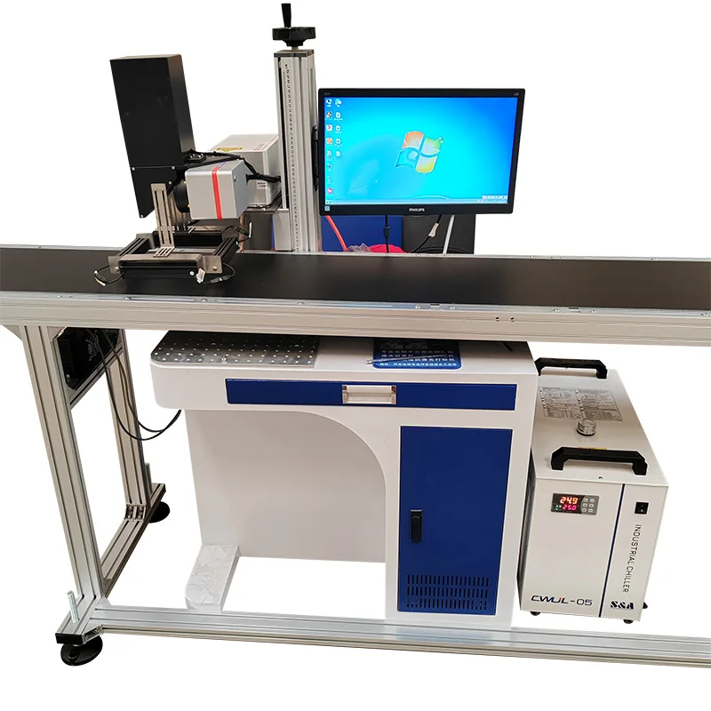 3w/5w/10w High productive  Automatic Visual Positioning UV Laser Marking Machine with Conveyor Belt