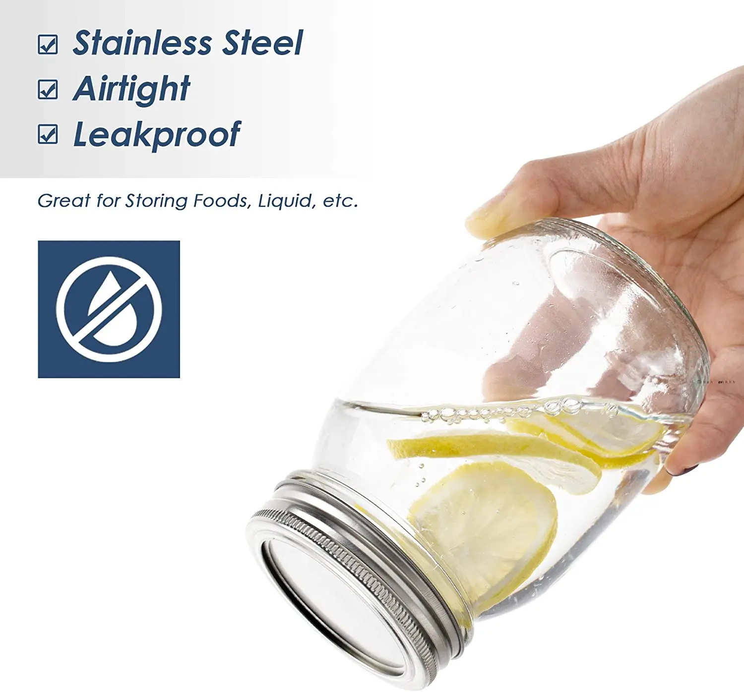 Wholesale custom 16 oz Glass Canning Jars with Metal Airtight Lids and Bands Regular Mouth Glass Mason Jars