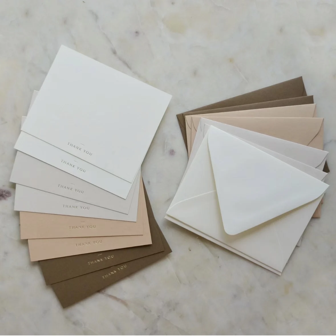 Custom High Quality Hot Stamp Gold Foil Thank You Cards Greetings Cards with Envelopes Greeting thanks card for business