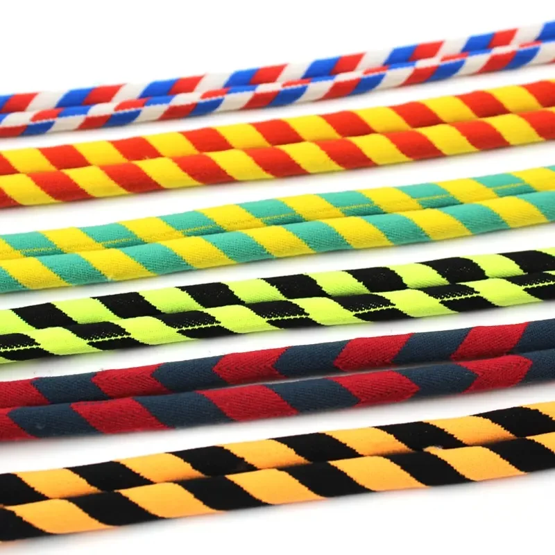 Factory Wholesale Elastic Colorful Jacquard Woven Round Lanyard Custom Logo Neck Rope Lanyards