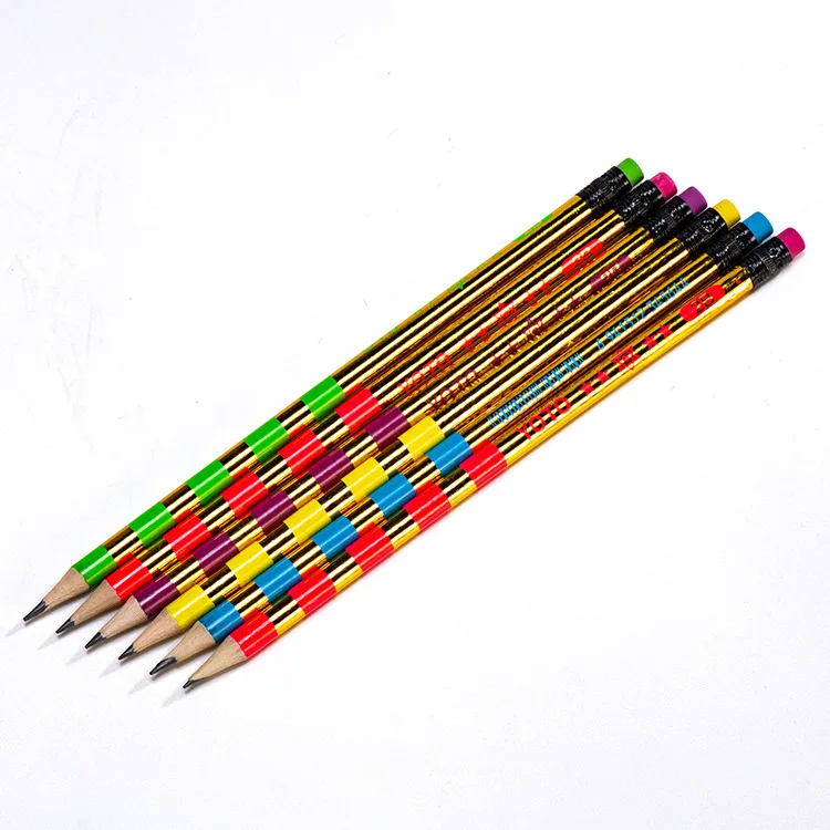 wholesale Pencils Sublimation Student HB Pencil  wooden pencils stationary set with eraser top