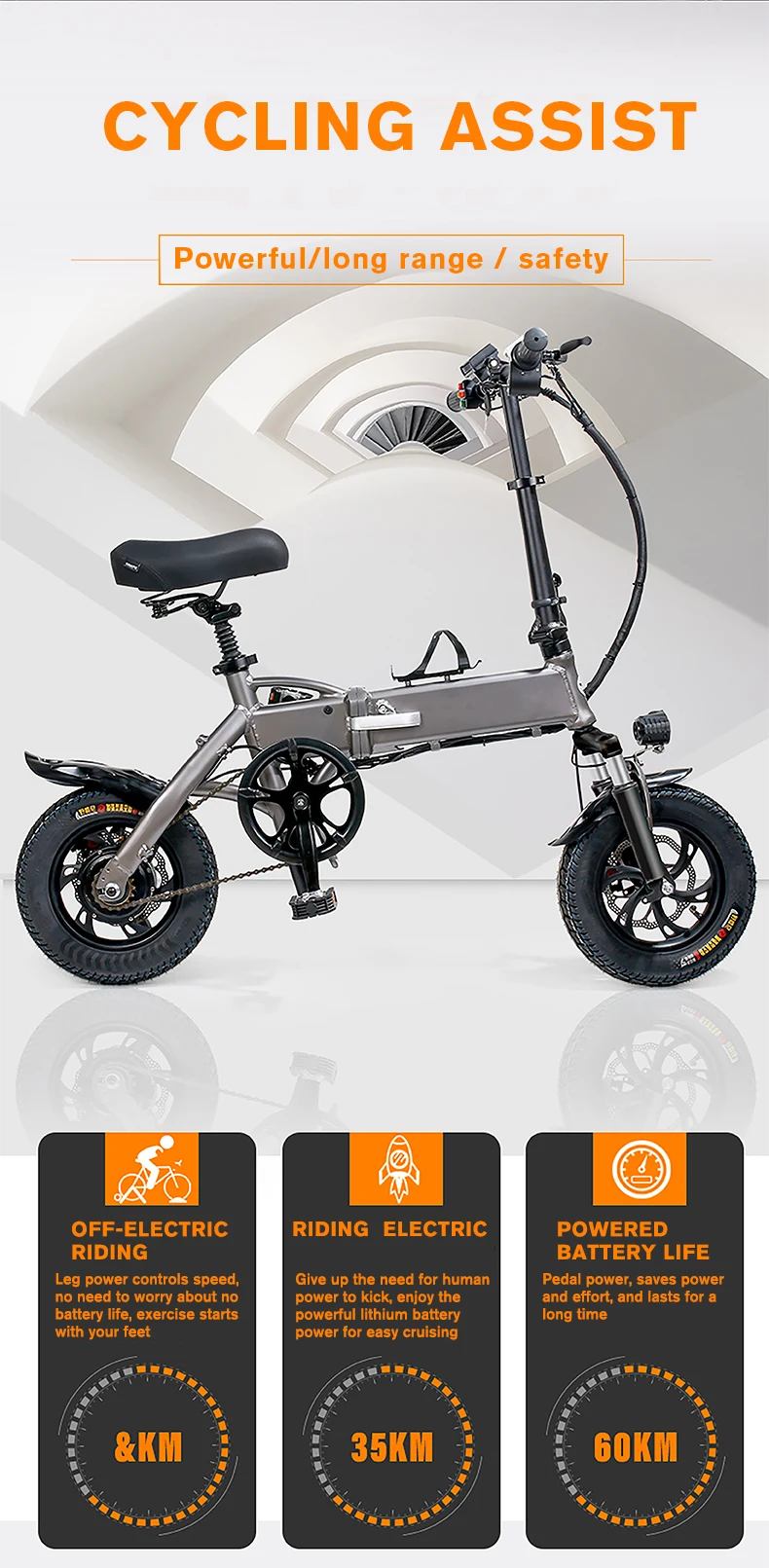 14 Inch Mini Foldable Commuting Electric Bike Small Folding Electric Bicycle Ebike For Adults With Removable Battery